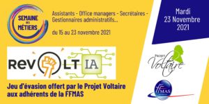 Lire la suite à propos de l’article Grand jeu d’évasion du Projet Voltaire : le défi REVOLT-IA de la FFMAS | Sauver le monde grâce à l’orthographe !