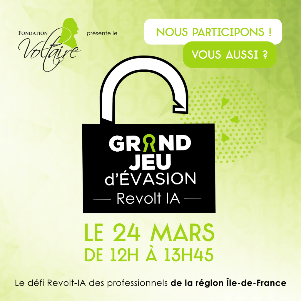 Lire la suite à propos de l’article Invitation au Grand jeu d’évasion Projet Voltaire  pour tous les professionnels d’Île-de-France