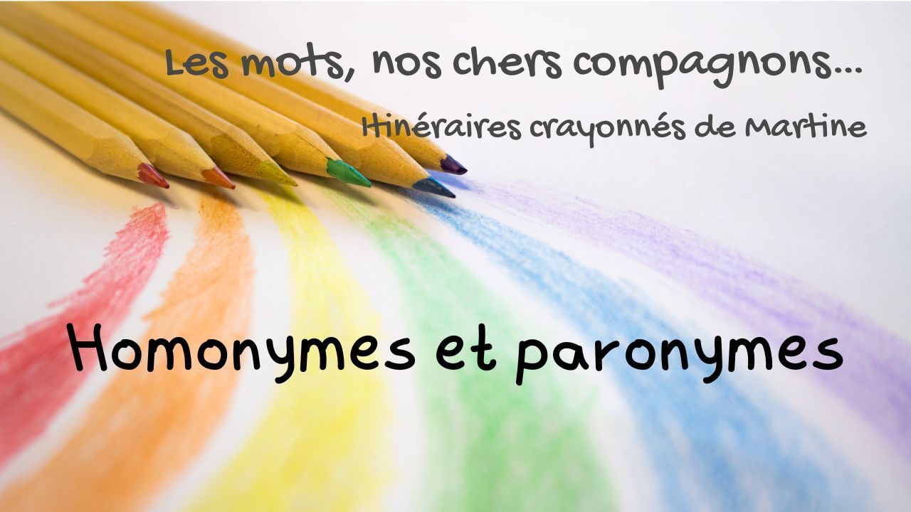 You are currently viewing Itinéraires crayonnés de Martine – Des homonymes et des paronymes*