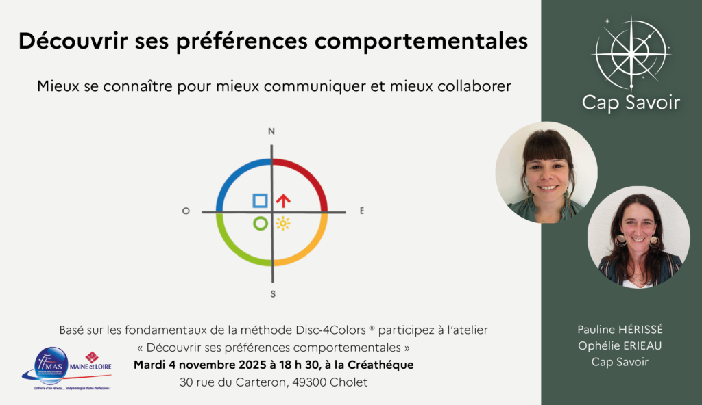 Lire la suite à propos de l’article Découvrir ses préférences comportementales pour mieux communiquer et collaborer !